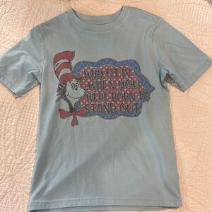 Dr. Seuss Blue Short Sleeve Tee with Iconic Design